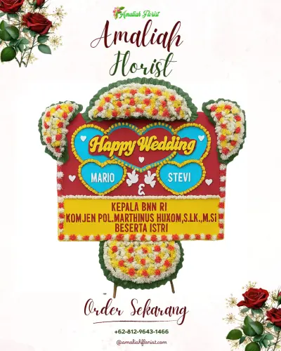 Karangan Papan Bunga Pernikahan di Madukoro